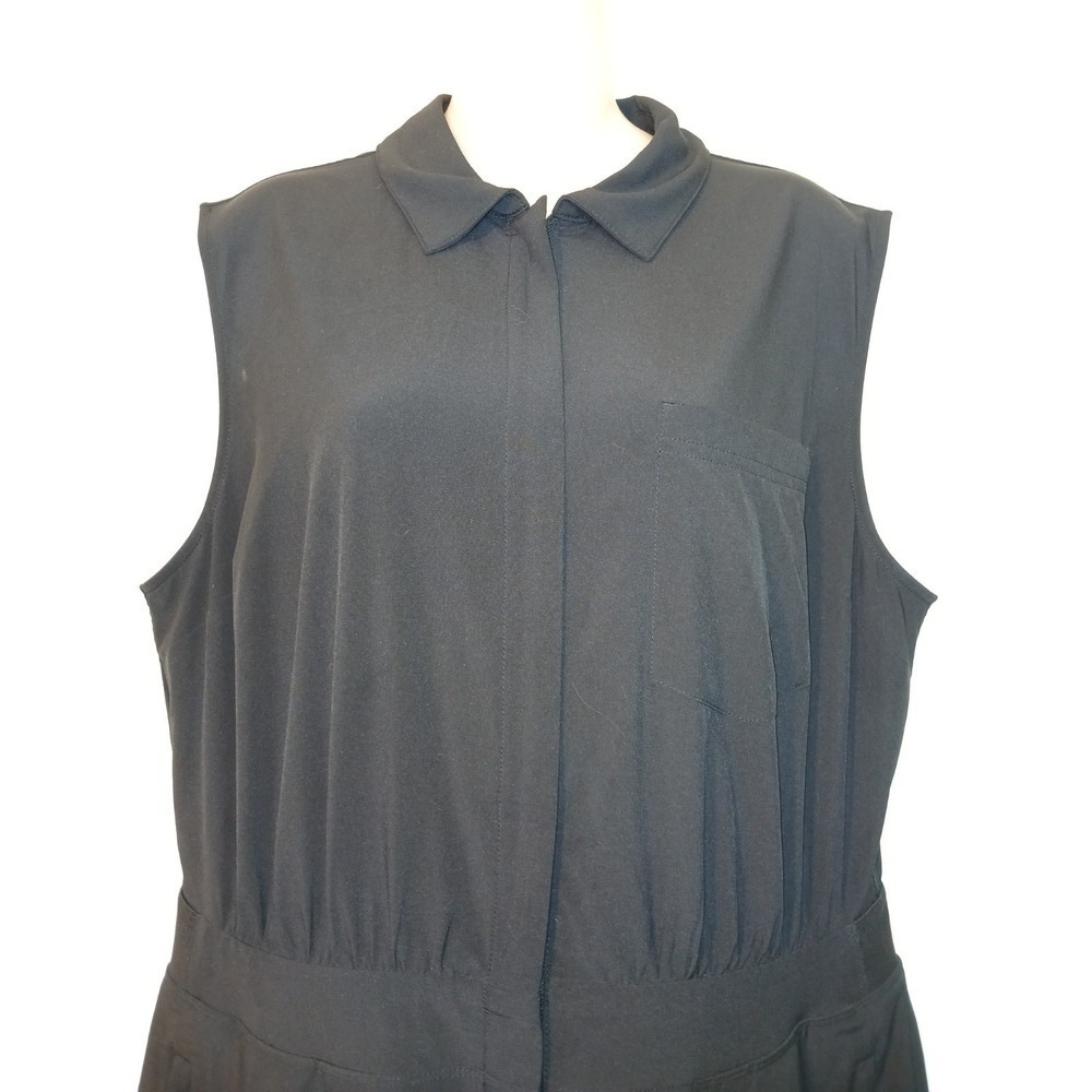 Athleta Womens Black Sleeveless Romper Zip Pockets NEW Size 16 D133 - Picture 5 of 9